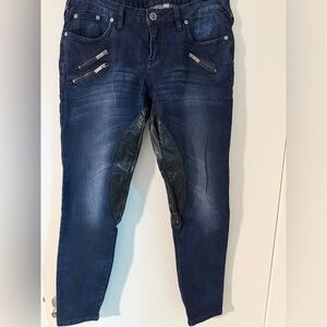 bebe Dark Wash Jeans with Zippered Pockets